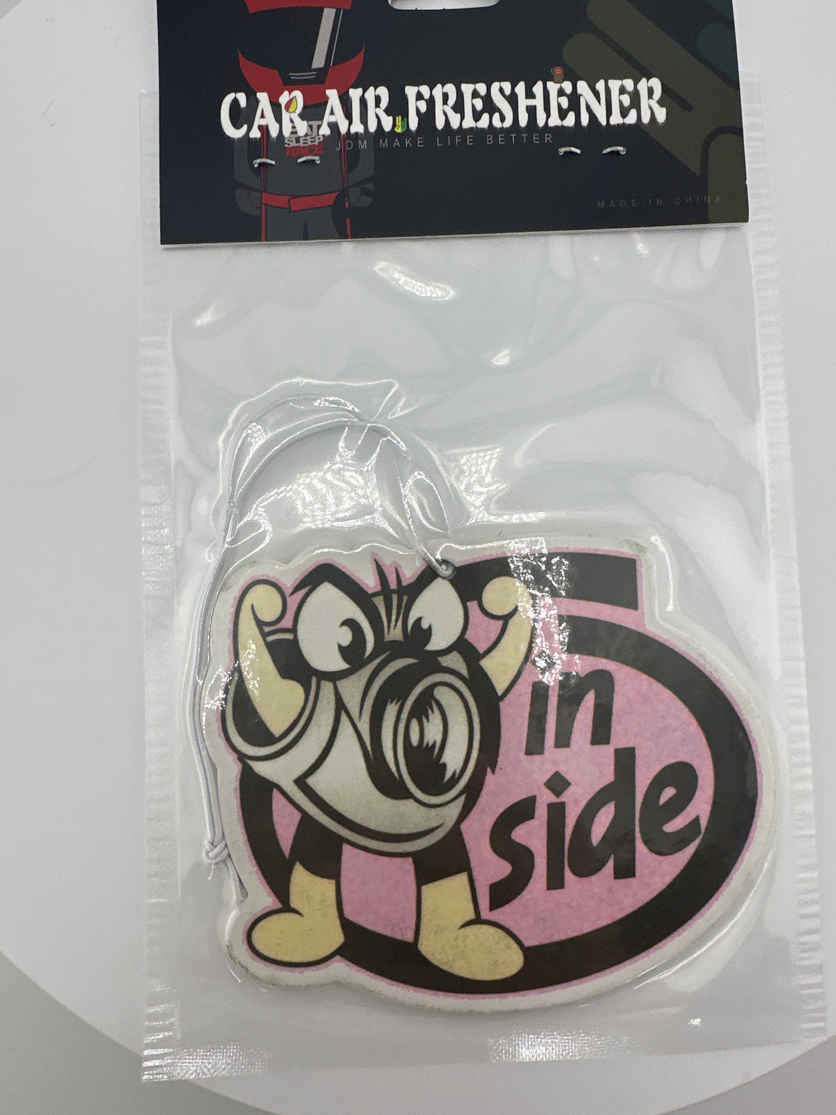 Silver turbo saying inside air freshener - Chicano Spot