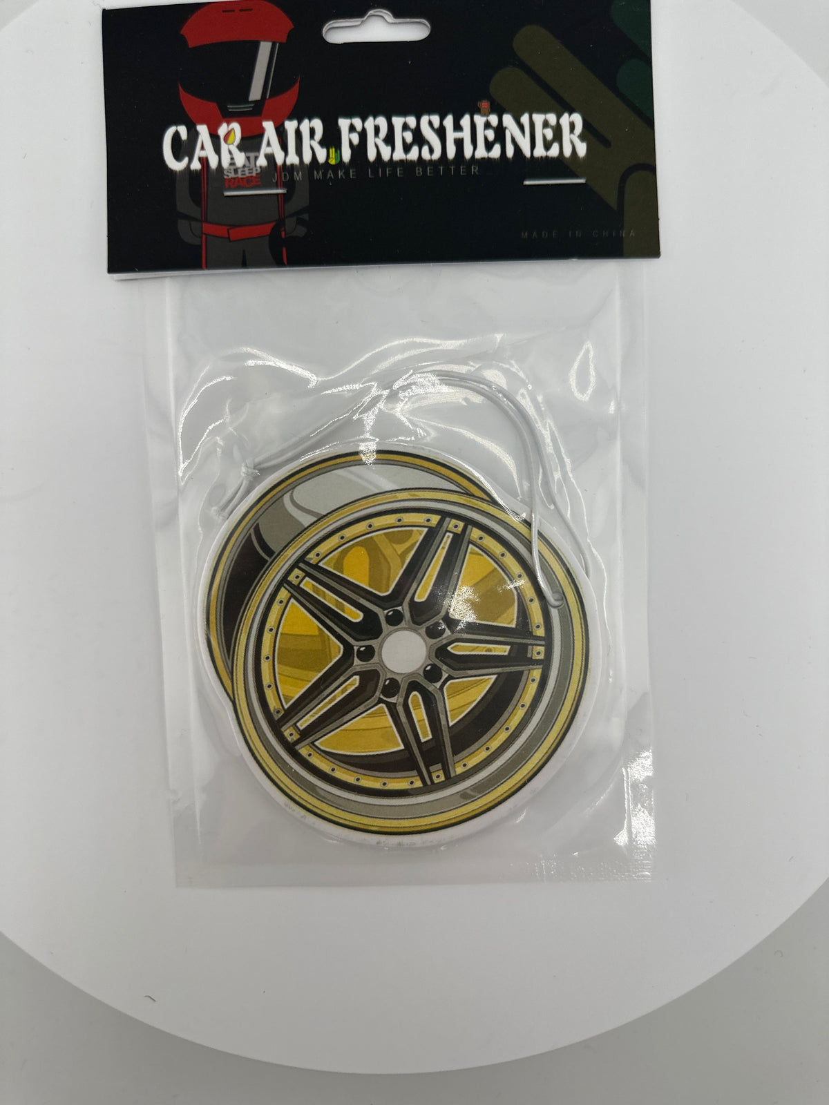 Neon green and yellow rim Air Freshener - Chicano Spot