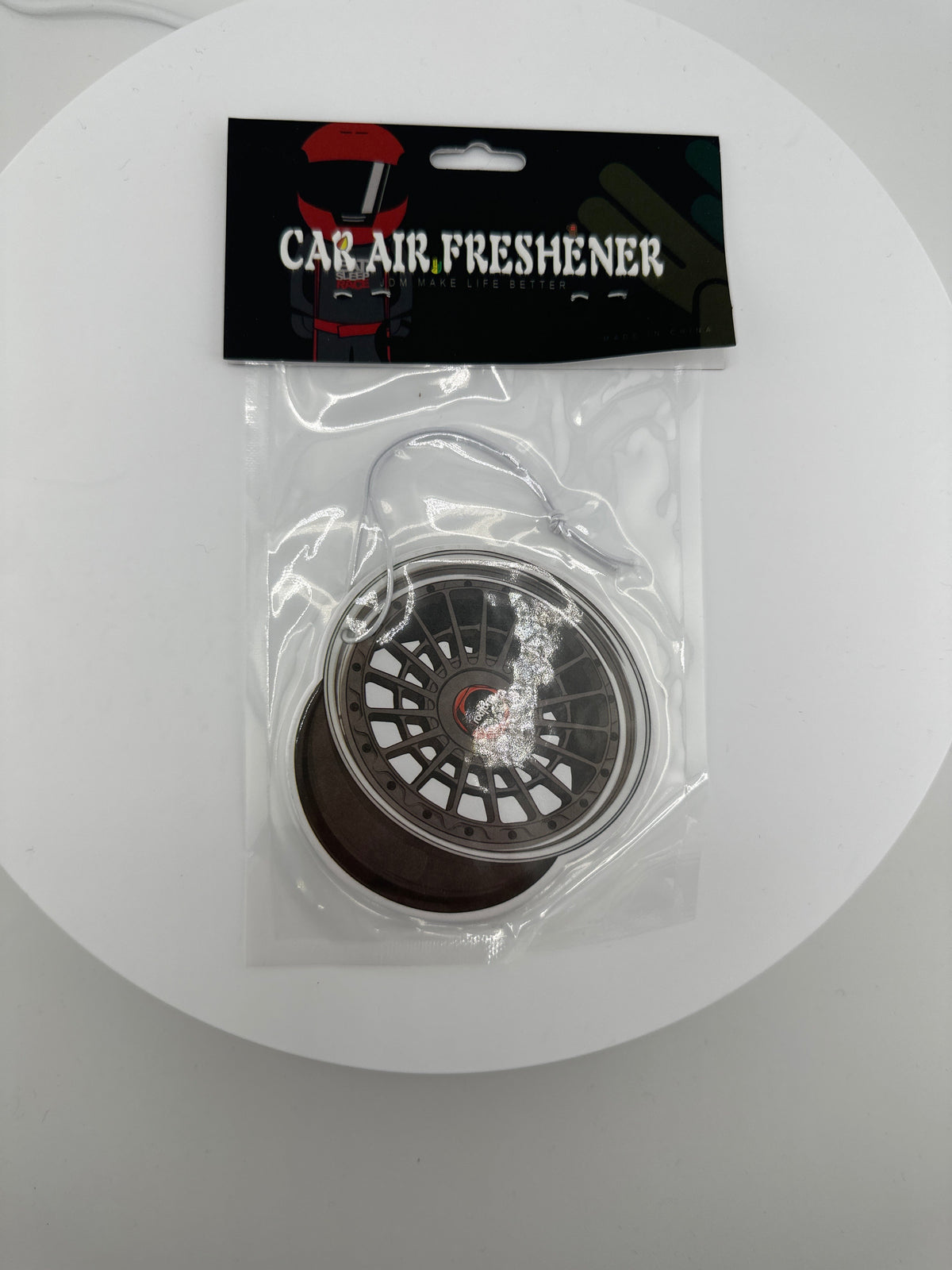 Dark grey rim with rotiform logo air freshener - Chicano Spot