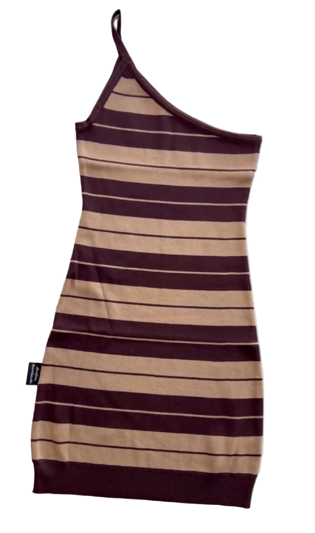 Womens Single Spaghetti Strap Charlie Brown/Tan Dress