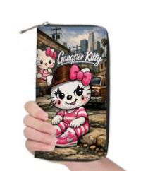 Womens Zipper Wallets Gansgter Kitty