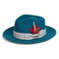 Crushable Acid Blue 100% Australian Wool Fedora Hat - Chicano Spot