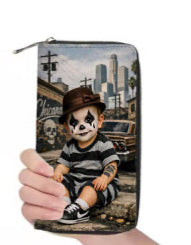 Womens Zipper Wallets Lil G Payaso Gray