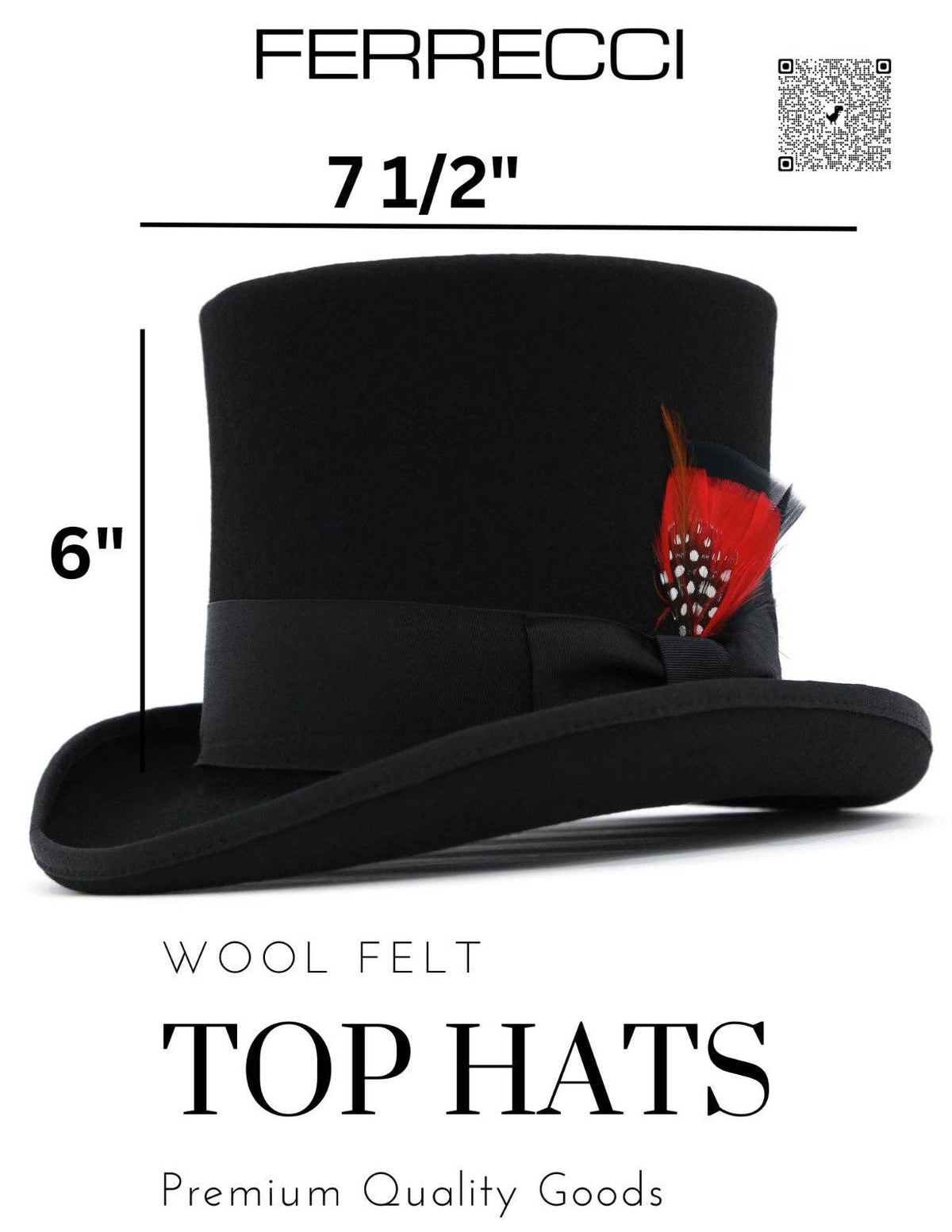 Black Wool Felt Victorian Top hat - Chicano Spot