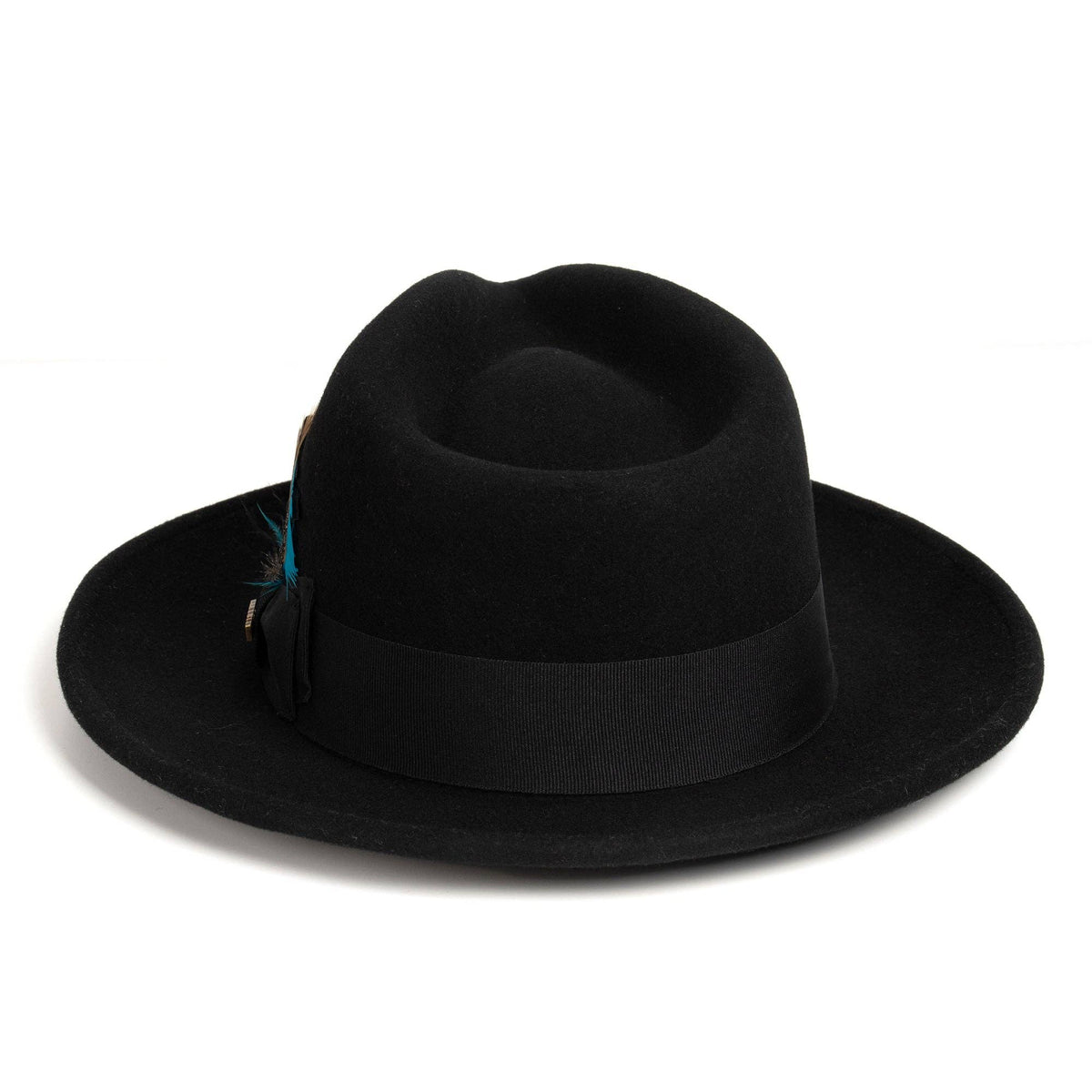 Crushable Black 100% Australian Wool Fedora Hat - Chicano Spot