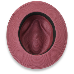 Tapa Crushable Straw Hat Fedora in Burgundy - Chicano Spot