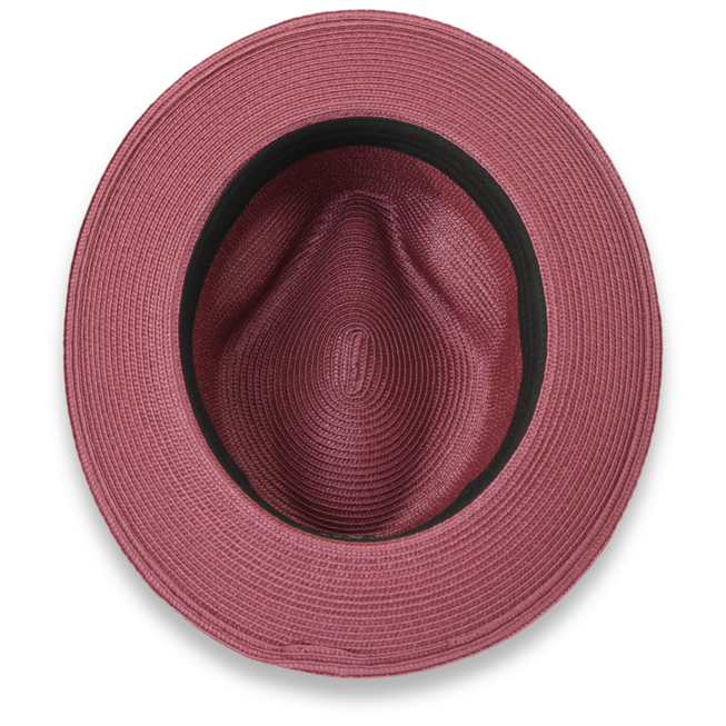 Tapa Crushable Straw Hat Fedora in Burgundy - Chicano Spot