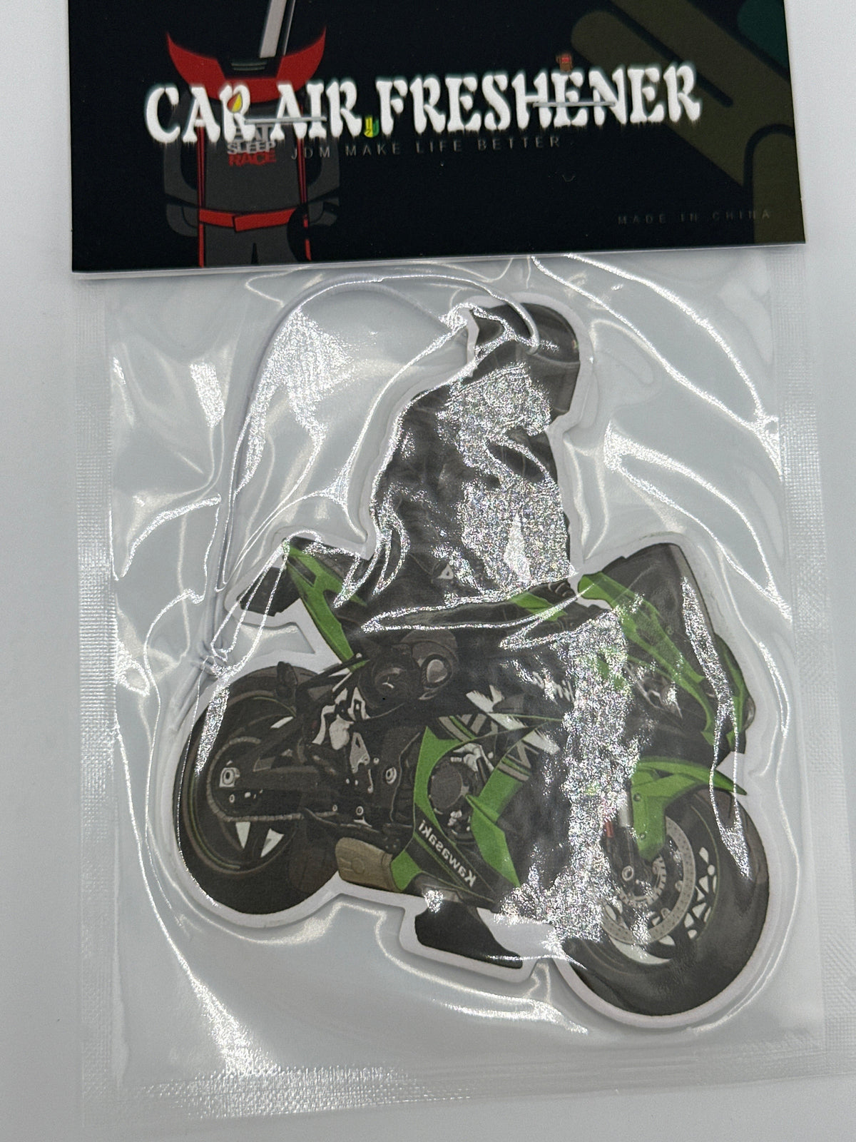 Green and Black motorcycle Air Freshener - Chicano Spot