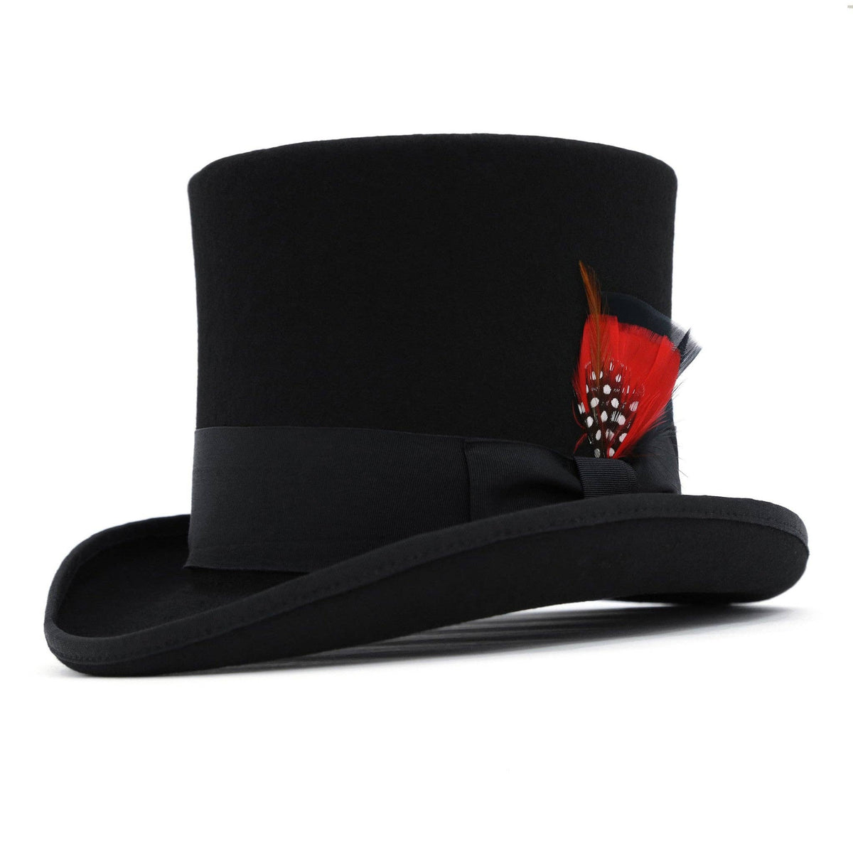 Black Wool Felt Victorian Top hat - Chicano Spot