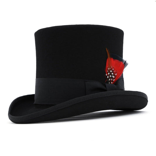 Black Wool Felt Victorian Top hat - Chicano Spot
