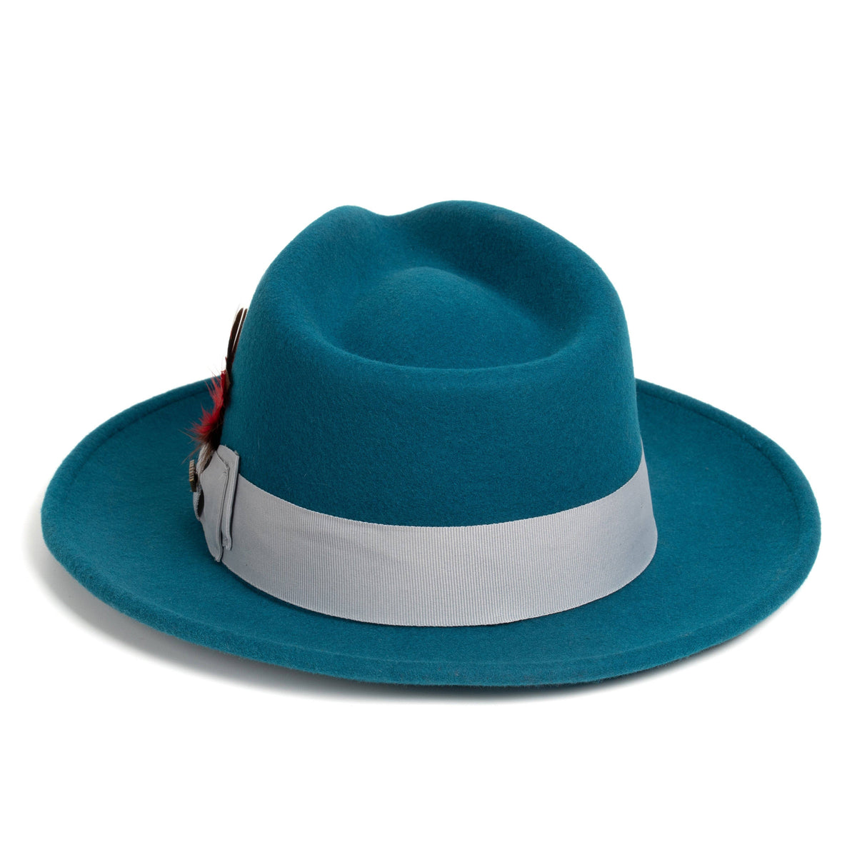 Crushable Acid Blue 100% Australian Wool Fedora Hat - Chicano Spot