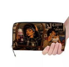 Womens Zipper Wallets Aqua Chula Y Cabrona