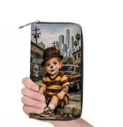 Womens Zipper Wallets Lil G Payaso Brown