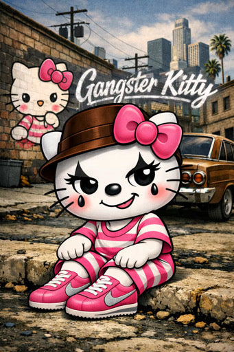 Gangster Kitty Flag 3x5 feet