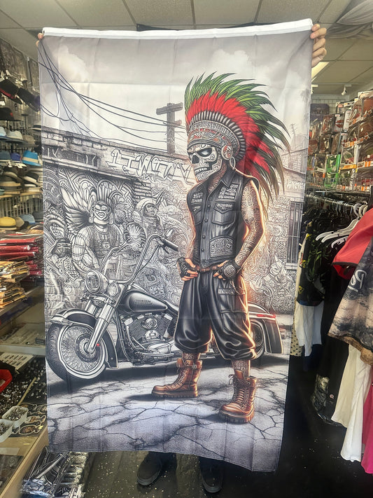 Aztec Warrior Headpiece Flag 3x5 feet
