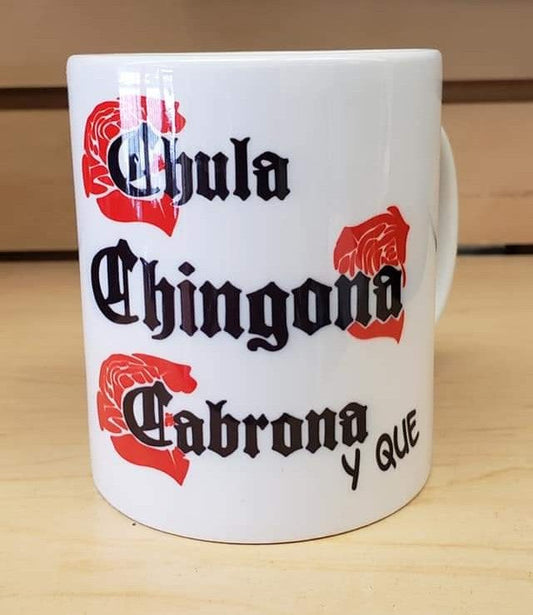 Red Chula Chingona Cabrona Coffee Mug 11oz. - Chicano Spot
