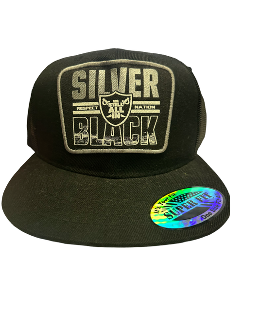 RAIDER SILVER BLACK SNAPBACK - Chicano Spot