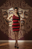Womens Single Spaghetti Strap Charlie Red/Black Dress