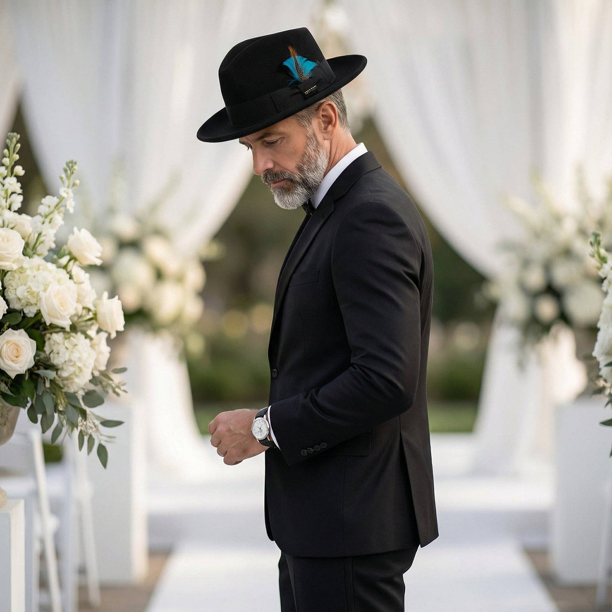 Crushable Black 100% Australian Wool Fedora Hat - Chicano Spot