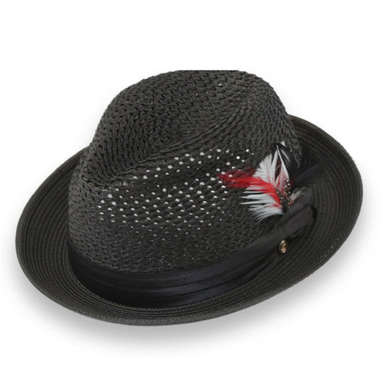 Castor Crushable Straw Hat Fedora in Black - Chicano Spot