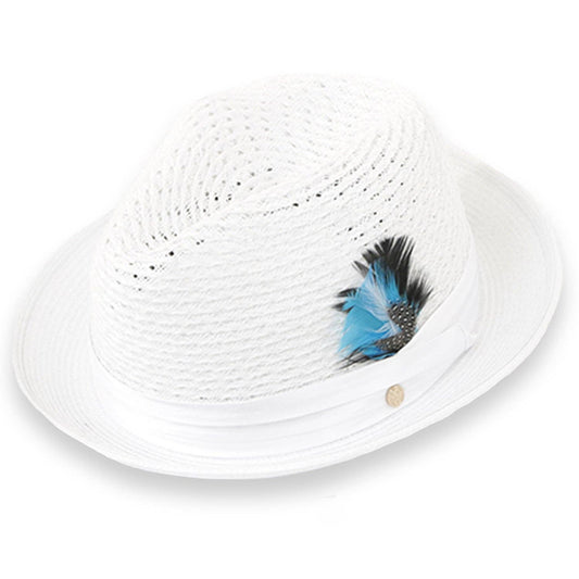 Castor Crushable Straw Hat Fedora in White - Chicano Spot