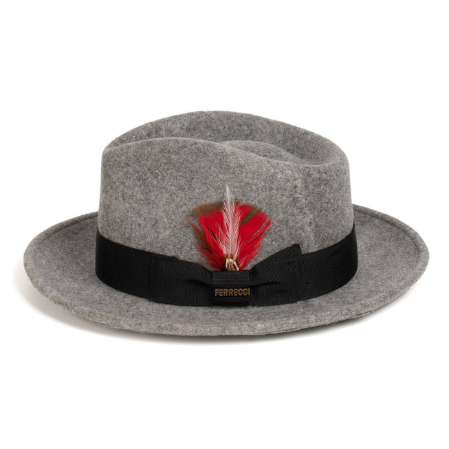 Crushable Grey Melange 100% Australian Wool Fedora Hat - Chicano Spot