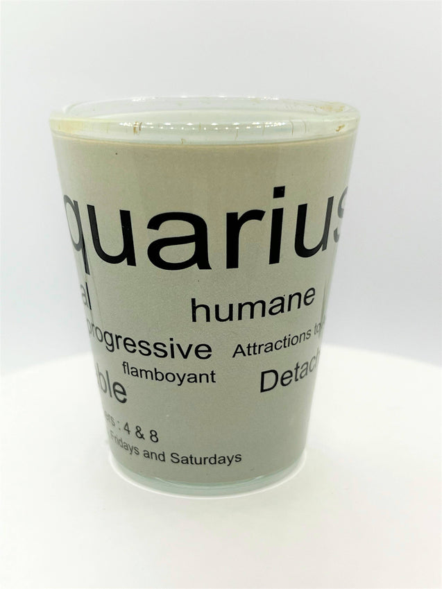 "Aquarius" Zodiac Shot Glass 2 Oz Best Seller - Chicano Spot
