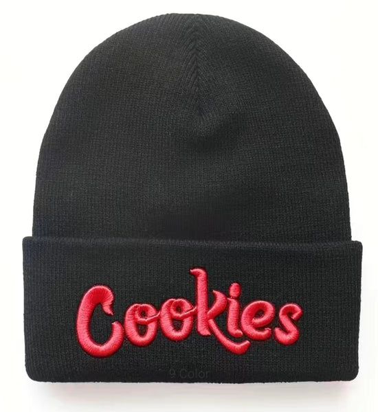 black-beanie-red-text