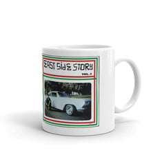 Eastside Story Mug Vol. 5 Coffee Mug 11oz. on white mug - Chicano Spot
