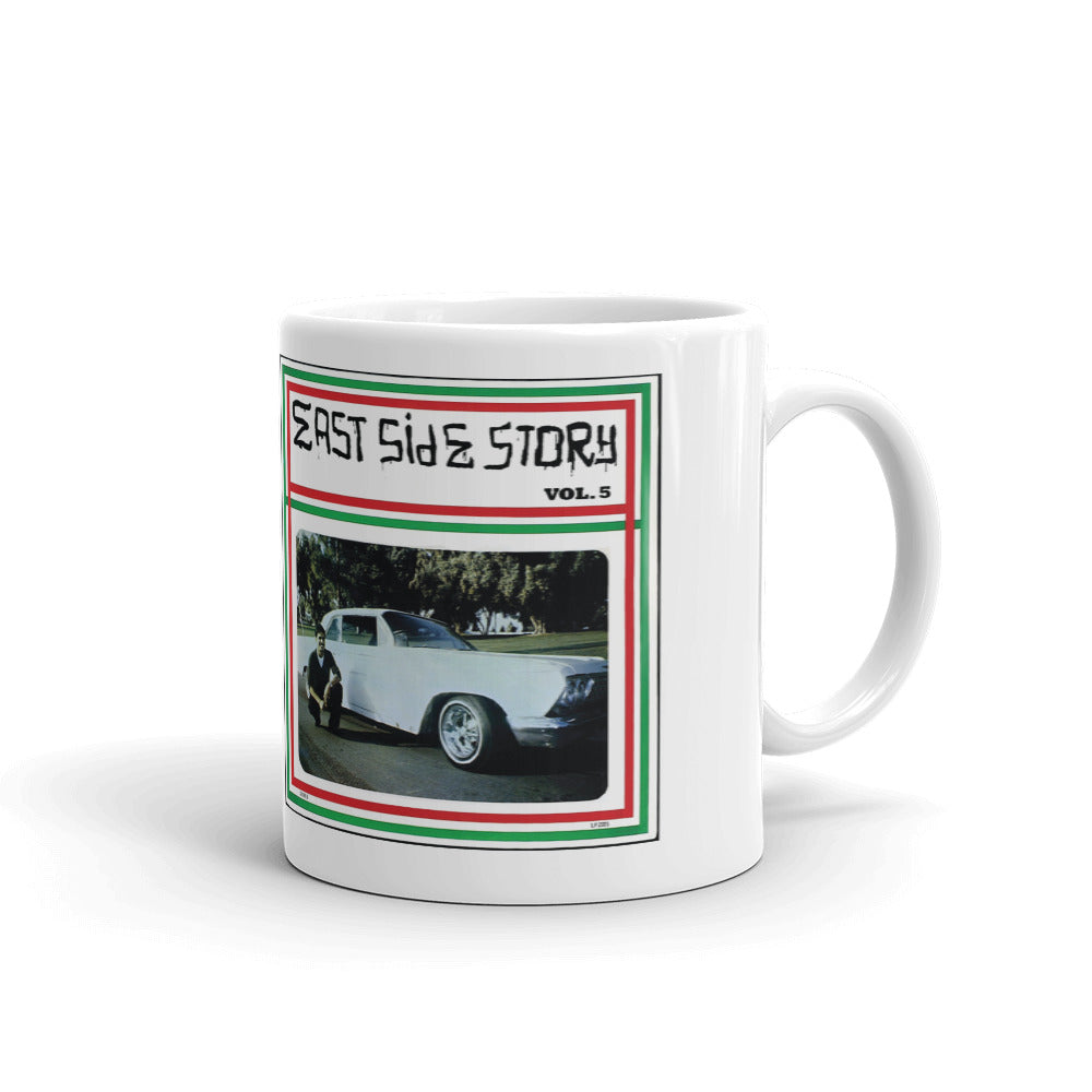 Eastside Story Mug Vol. 6 Coffee Mug 11oz. on white mug - Chicano Spot
